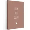 Spreuken - Pluk het geluk - Quotes Tuinposter op houten frame 2 cm dik klein -3d