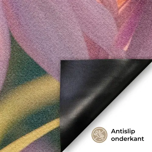 Bloemen - Paars - Bijen Deurmat klein -antislip_NL