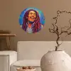 Regenboogkleuren - Man - schilderij Wandcirkel behangsticker klein -sfeer1