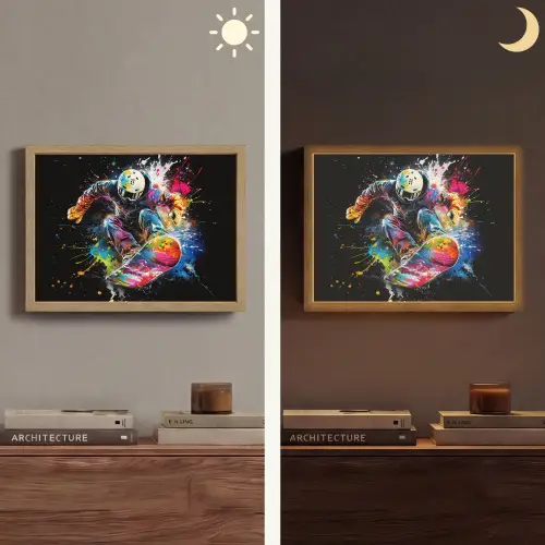 Graffiti - Sport - Snowboarden - Wintersport Light Box met batterij (Wandlamp) middel -sfeer3
