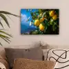 Citroenen - Bladeren - Blauwe lucht canvas 2cm klein -sfeer1