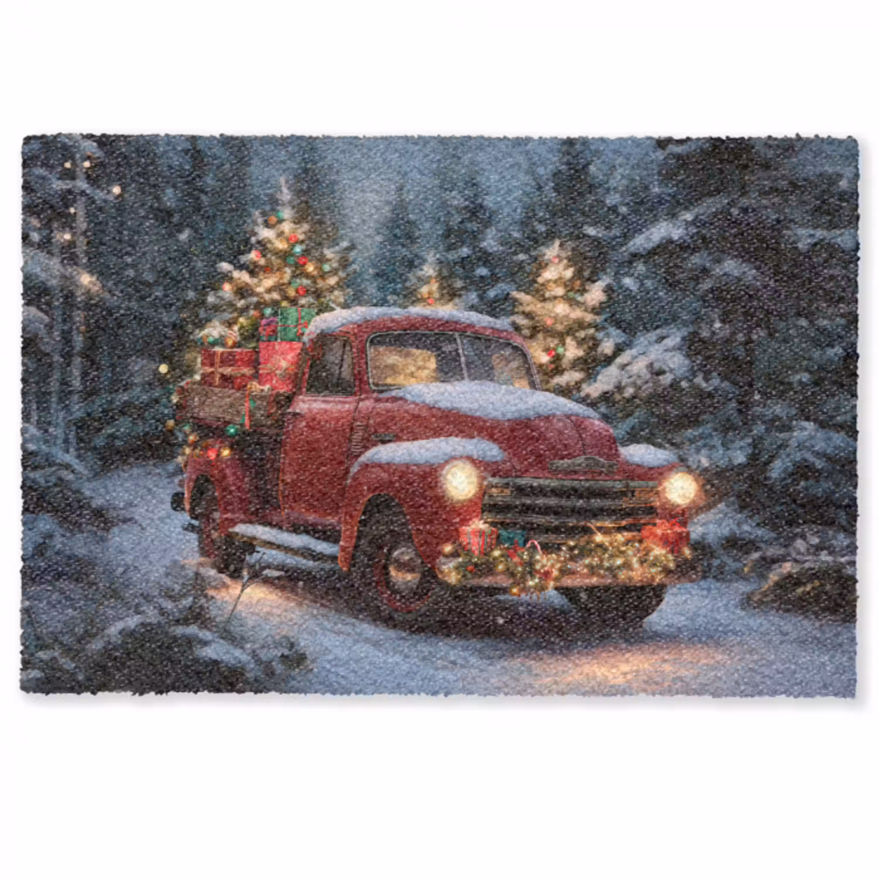 Kersttruck - Sneeuwbos - Rood Deurmat klein -zkaufland3d