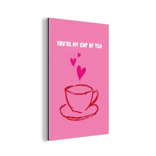 Thee - Roze - Valentijn - Tekst aluminium wit klein -3d