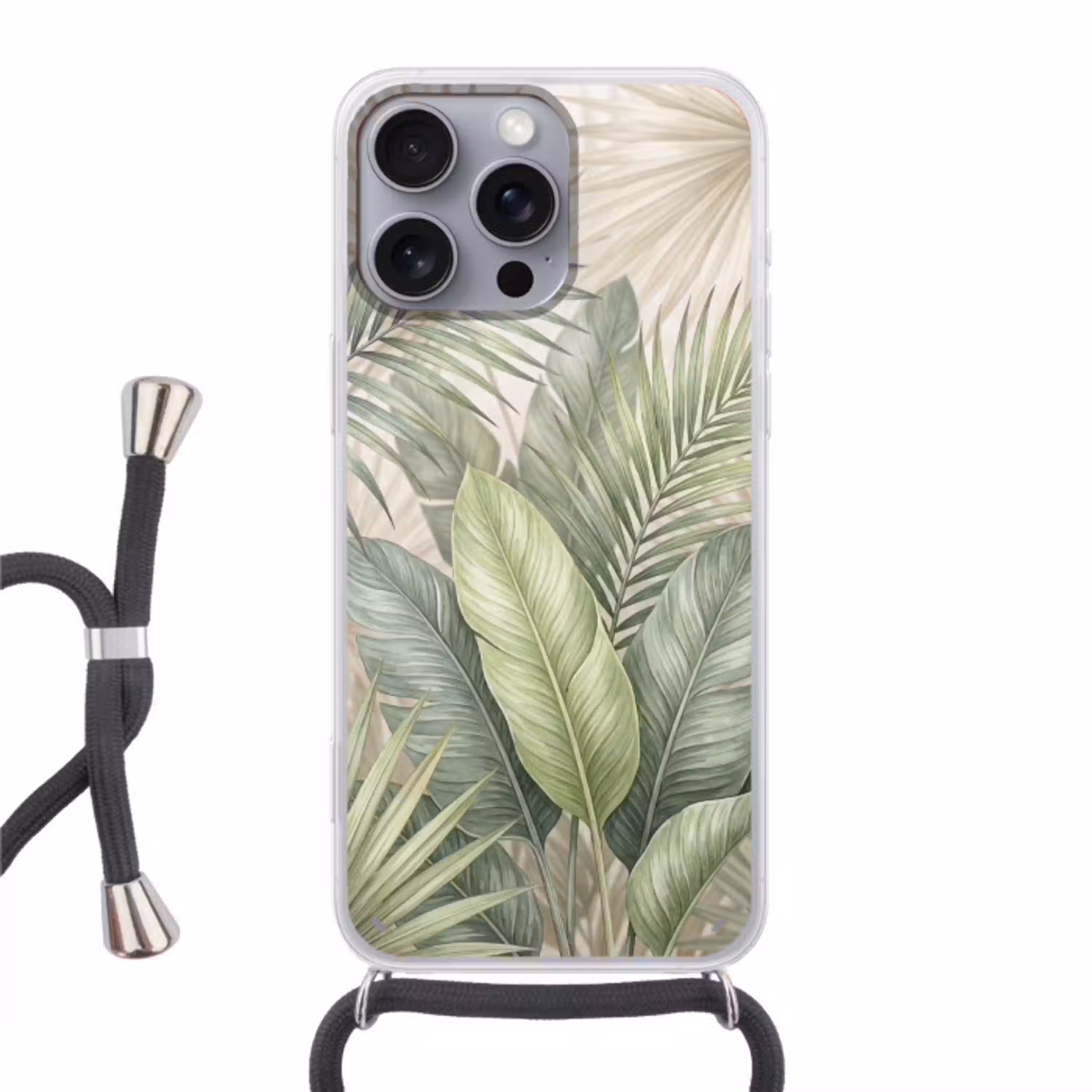 Planten - Tropisch - Bladeren - Groen - Natuur Hoesje iPhone 16 Pro Max met koord klein -3d