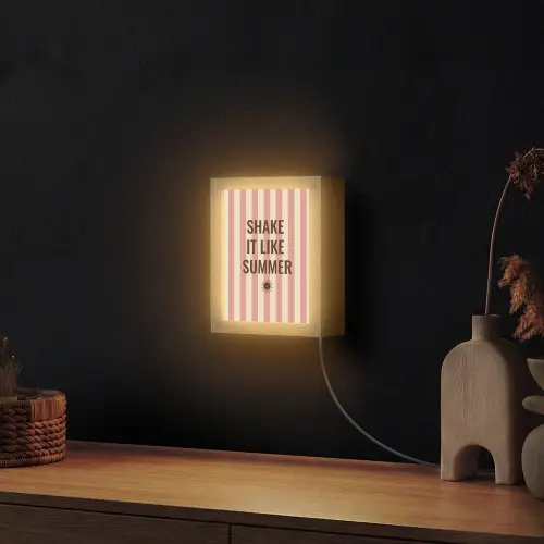 Zomer - Quote - Strepen Light Box met kabel (Wandlamp) klein -sfeer1