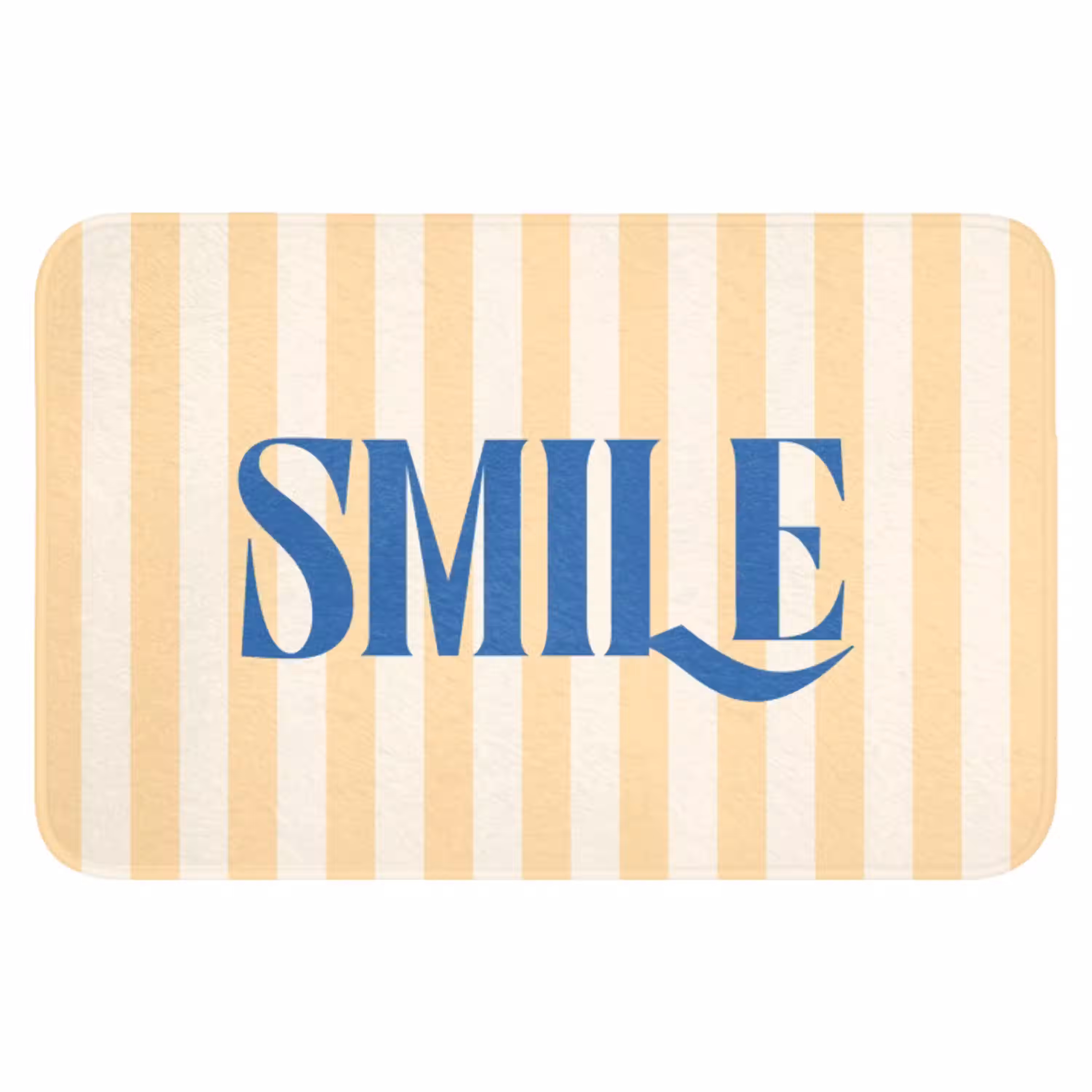 Blauw - Geel - Strepen - Smile WCmat klein -3d