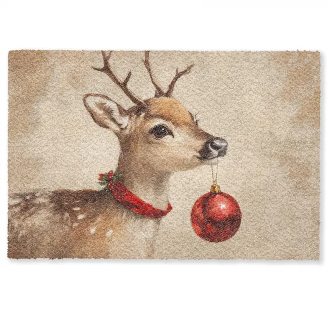 Kerst - Hert - Gewei - Kerstbal - Rendier Deurmat klein -zkaufland3d
