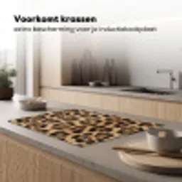 Luipaard - Vacht - Klassiek - Bruin Inductie beschermer vinyl 3mm klein -sfeer1