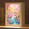 Kitten - Flamingo - Bloemen Light Box met kabel klein -zzz_3d_website