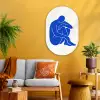 Lichaam - Abstract - Blauw Wandcirkel Ovaal Glas middel -sfeer4
