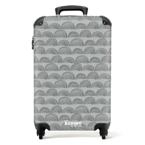 Donkergrijze halve cirkels NBS - Handbagage koffer - Volwassenen Unisex middel -productfoto_recht