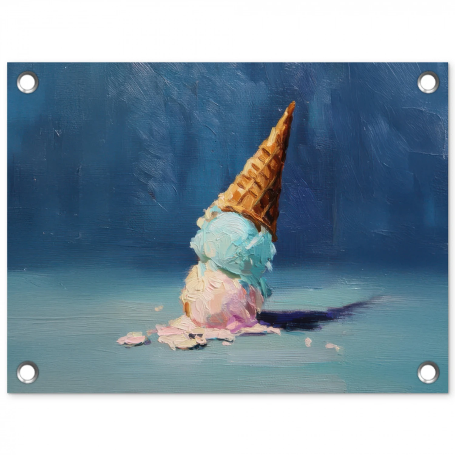 Ijshoorn - Bolletjes - Smelt - Roze tuinposter los doek klein -3d