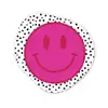 Smiley - Roze - Stippen Wandcirkel Organisch Aluminium middel -3d