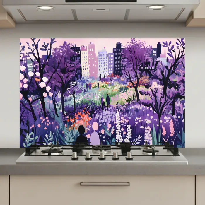 Park - Bomen - Bloemen - Gebouwen keuken achterwand spatscherm klein -3d_website