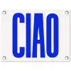 Ciao - Hoofdletters - Blauw - Minimalistisch tuinposter los doek klein -3d