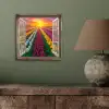Doorkijk - Bloemen - Tulpen - Kleurrijk - Zonsondergang aluminium wit klein -sfeer2