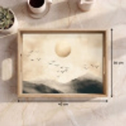 Landschap - Japandi - vogel Dienblad Rechthoek middel -USP_Formaat