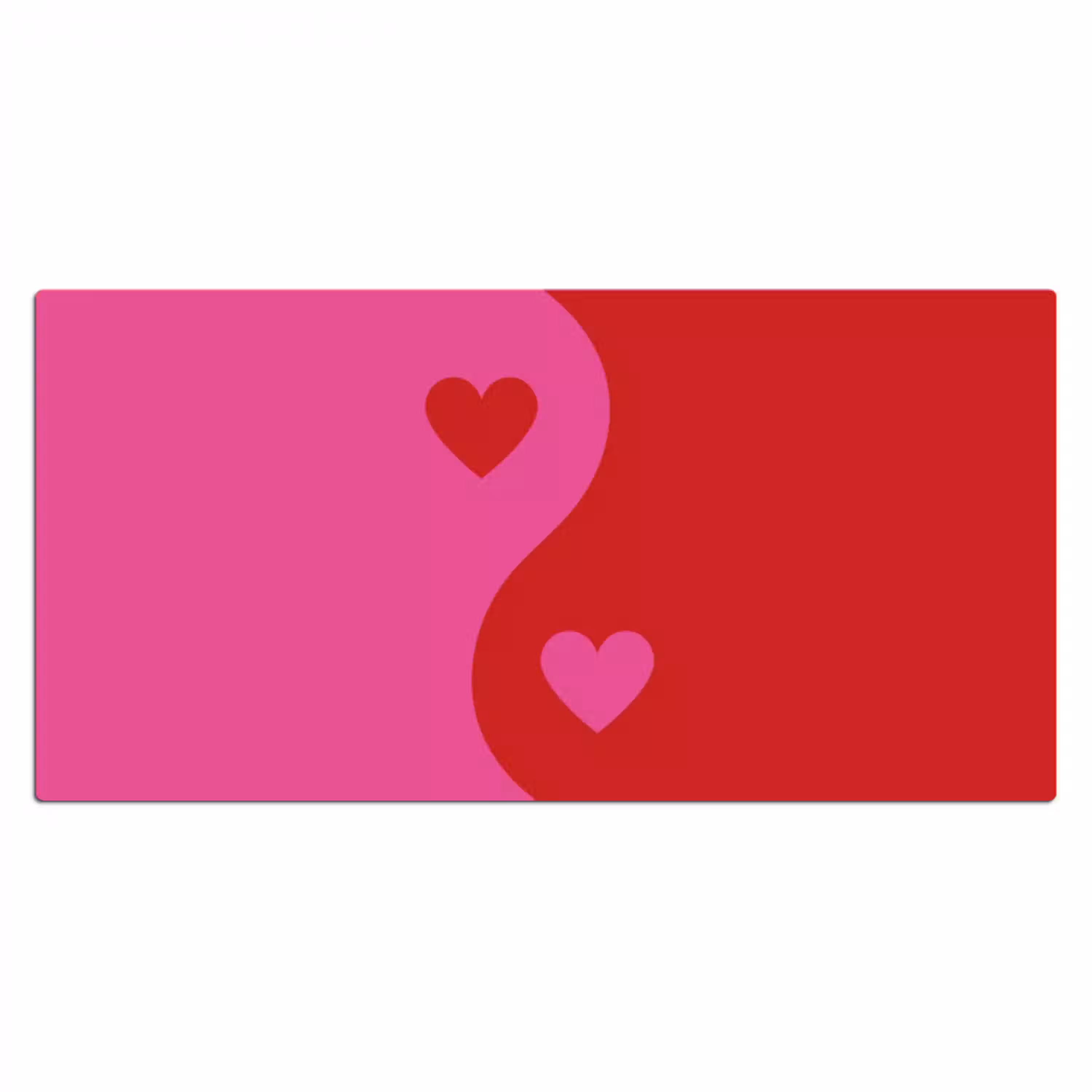 Minimalistisch - Rood - Roze - Hartjes Muismat XXL klein -3d_leeg