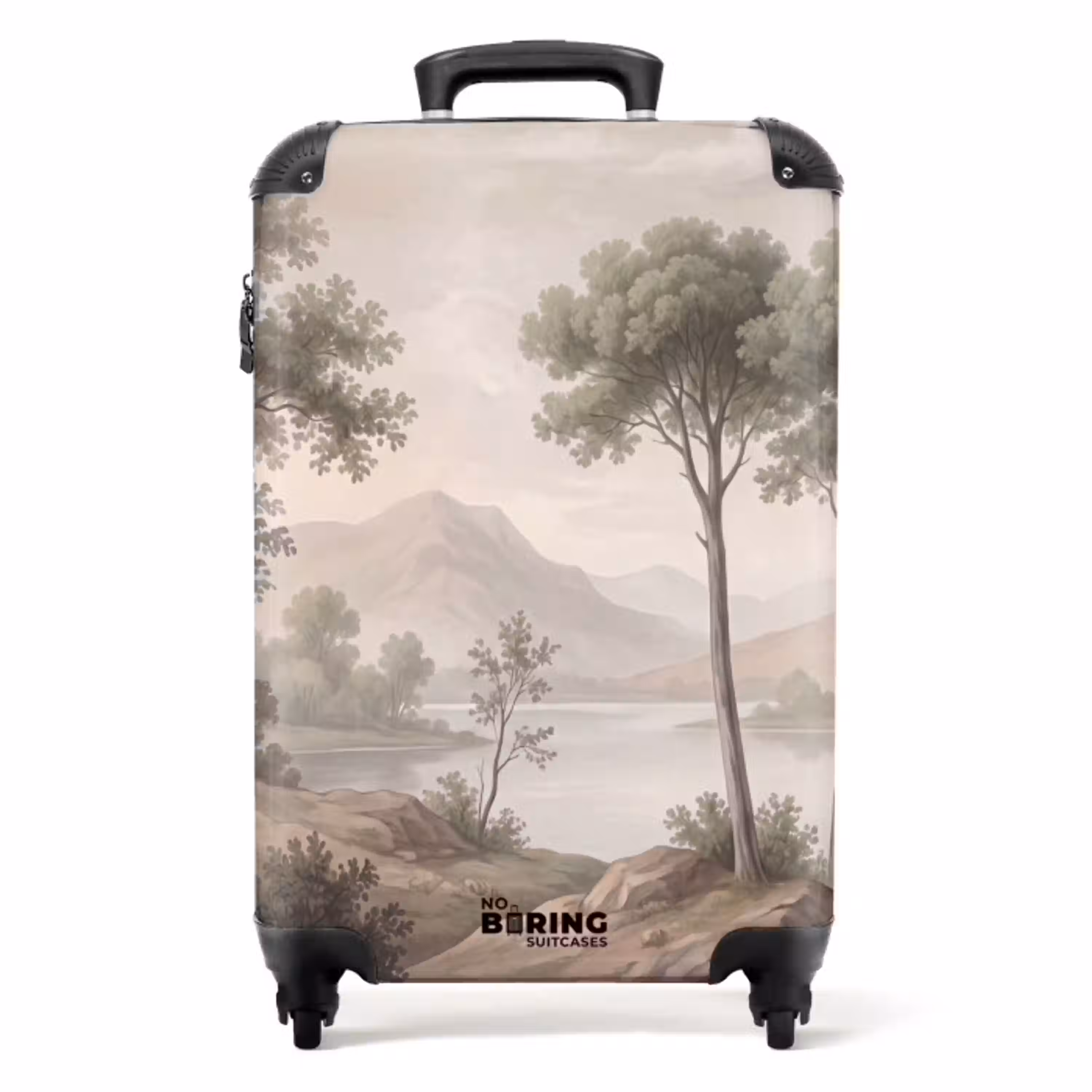 Bomen - Meer - Bergen - Illustratie NBS - Handbagage koffer - Volwassenen Unisex middel -productfoto_recht