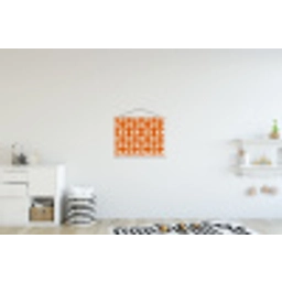 Oranje - Organische vormen - Wit textielposter latten blank klein 122 -kinderkamer
