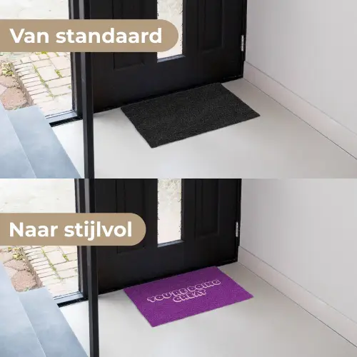You're doing great - Paars - Bubble letters Deurmat klein -voor-na_NL