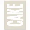 Cake - Woord - Japandi - Wit poster papier klein -3d