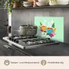 Thee - Illustratie - Kopjes - Bloemen keuken achterwand spatscherm klein -usp_DE
