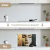 Abstract - Goud - Gezicht - Lippen keuken achterwand spatscherm klein -voor_na_NL