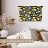 Citroenen - Bloemen - Bladeren - Blauw Wandkleed katoen klein 269 -sfeer1