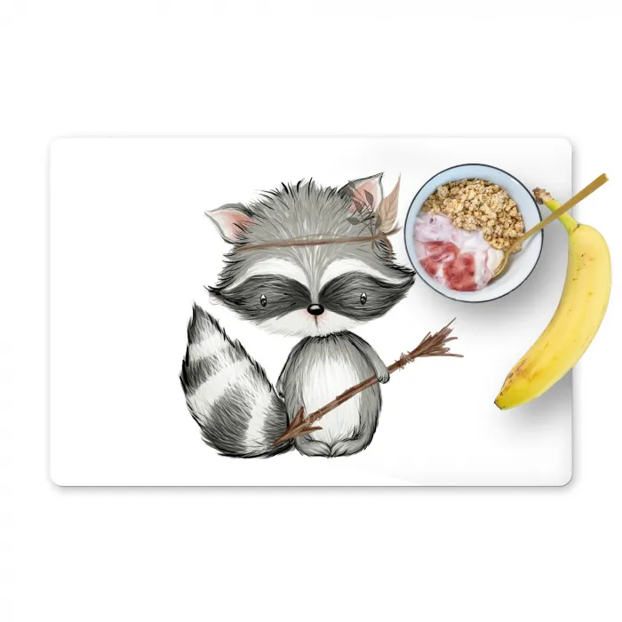 Wasbeer - Dier - Bosdieren Placemat vinyl groot -zzzproduct_Kitchenyeah-website