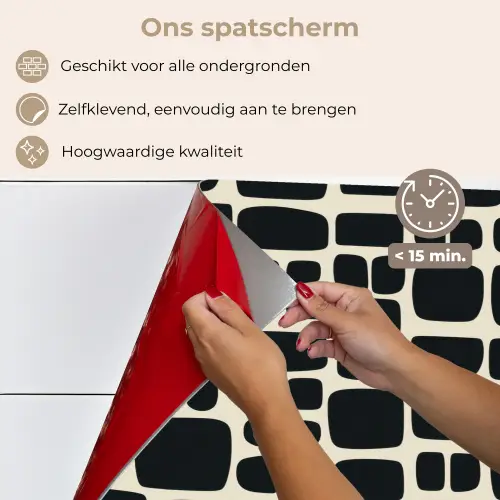 Modern - Organisch - Zwart keuken achterwand spatscherm klein 900 -spatscherm_NL