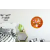 Vaas - Bloemen - Oranje Wandcirkel aluminium klein -kinderkamer