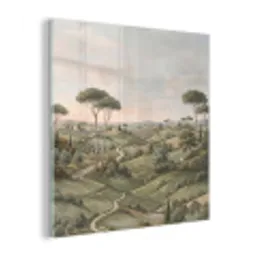 Landschap - Heuvels - Zandpad - Groen plexiglas 5mm klein -z3d