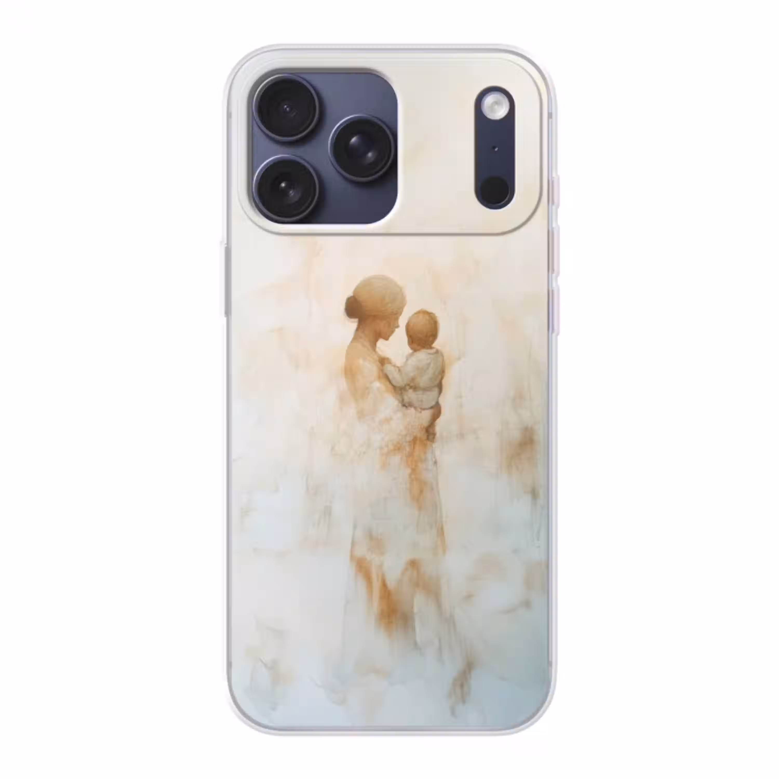 Kind - Moeder - Waterverfschilderij Telefoonhoesje iPhone 17 Pro Max klein -3d