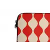 Golvend patroon - Retro - Rood - Beige laptophoes neopreen klein 279 -detail