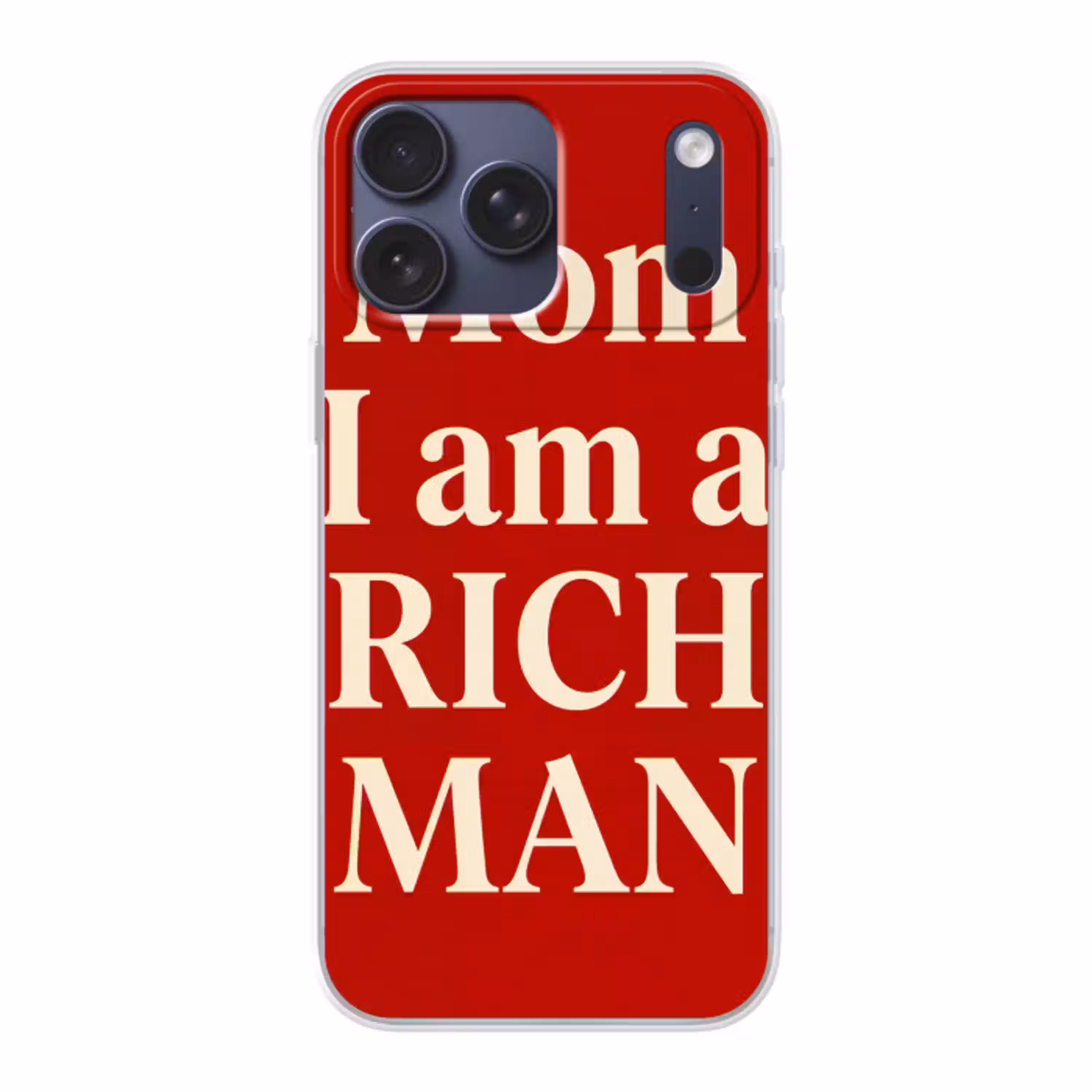 Tekst - Rijkdom - Motivatie - Rood - Modern Telefoonhoesje iPhone 17 Pro Max klein -3d