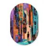 Abstract - Figuren - Kleurrijk Wandcirkel Ovaal Forex klein -3d