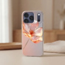 Glazen - Bloem - Roze Telefoonhoesje iPhone 17 Pro klein -sfeer2