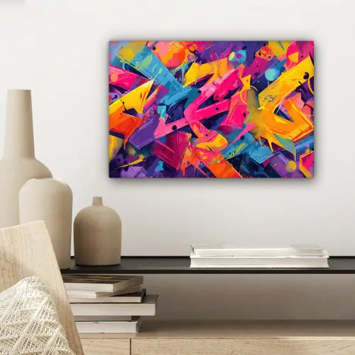 Abstract - Vormen - Kleurrijk canvas 2cm klein -sfeer6