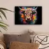Graffiti - Schotse hooglander - Zwart - Koe canvas 2cm klein -sfeer1