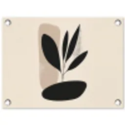 Plant - Beige - Japandi tuinposter los doek klein -3d