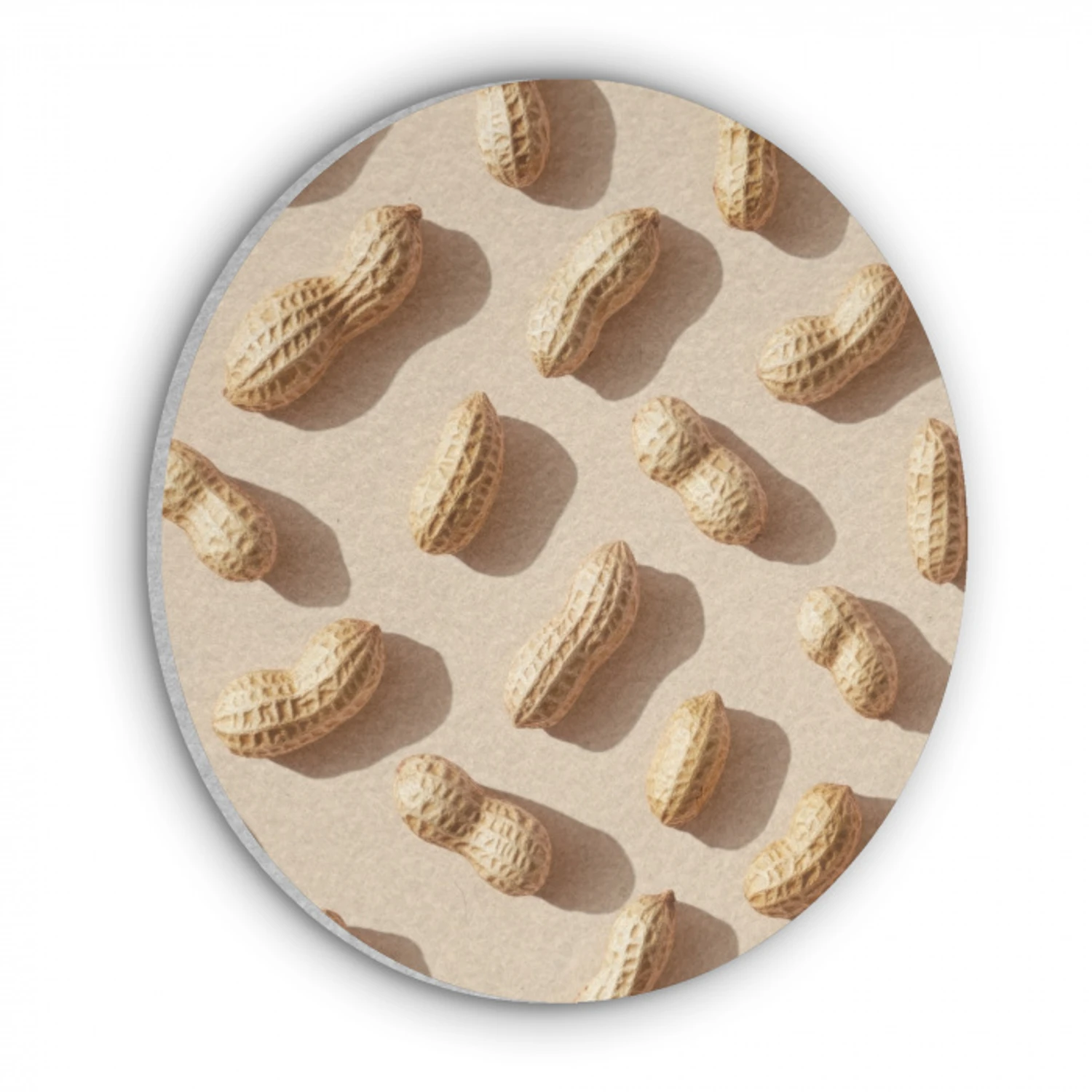 Pinda's - Patroon - Beige Akoestische PET Vilt - Rond klein -3d