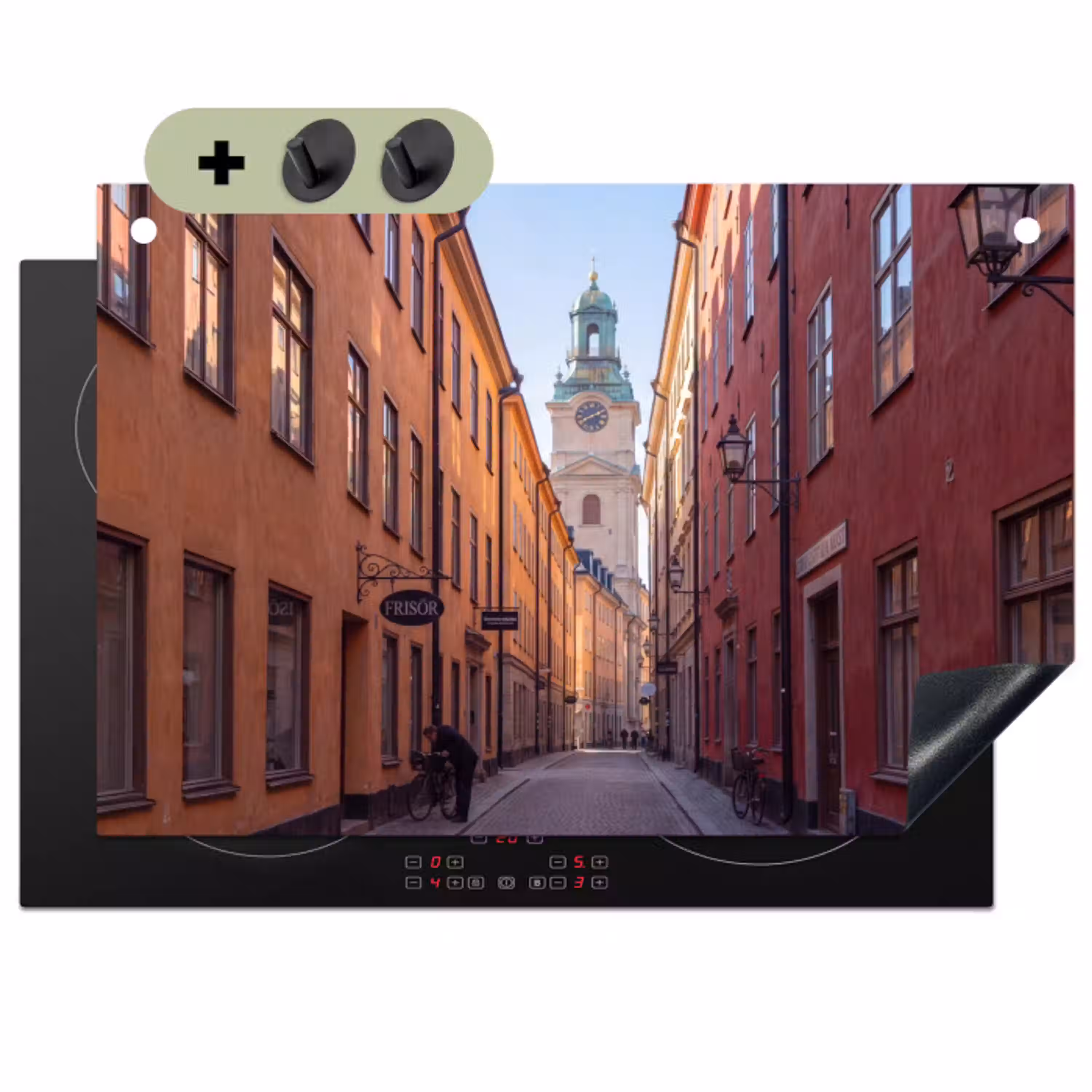 Straat - Klokkentoren - Stad - Architectuur - Historisch Inductie beschemer met haakjes klein -3d
