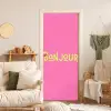 Roze - Groene Bonjour - art-deco deurposter klein -sfeer2