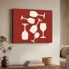 Wijnglazen - Silhouetten - Wit Textielframe zwart klein -sfeer3