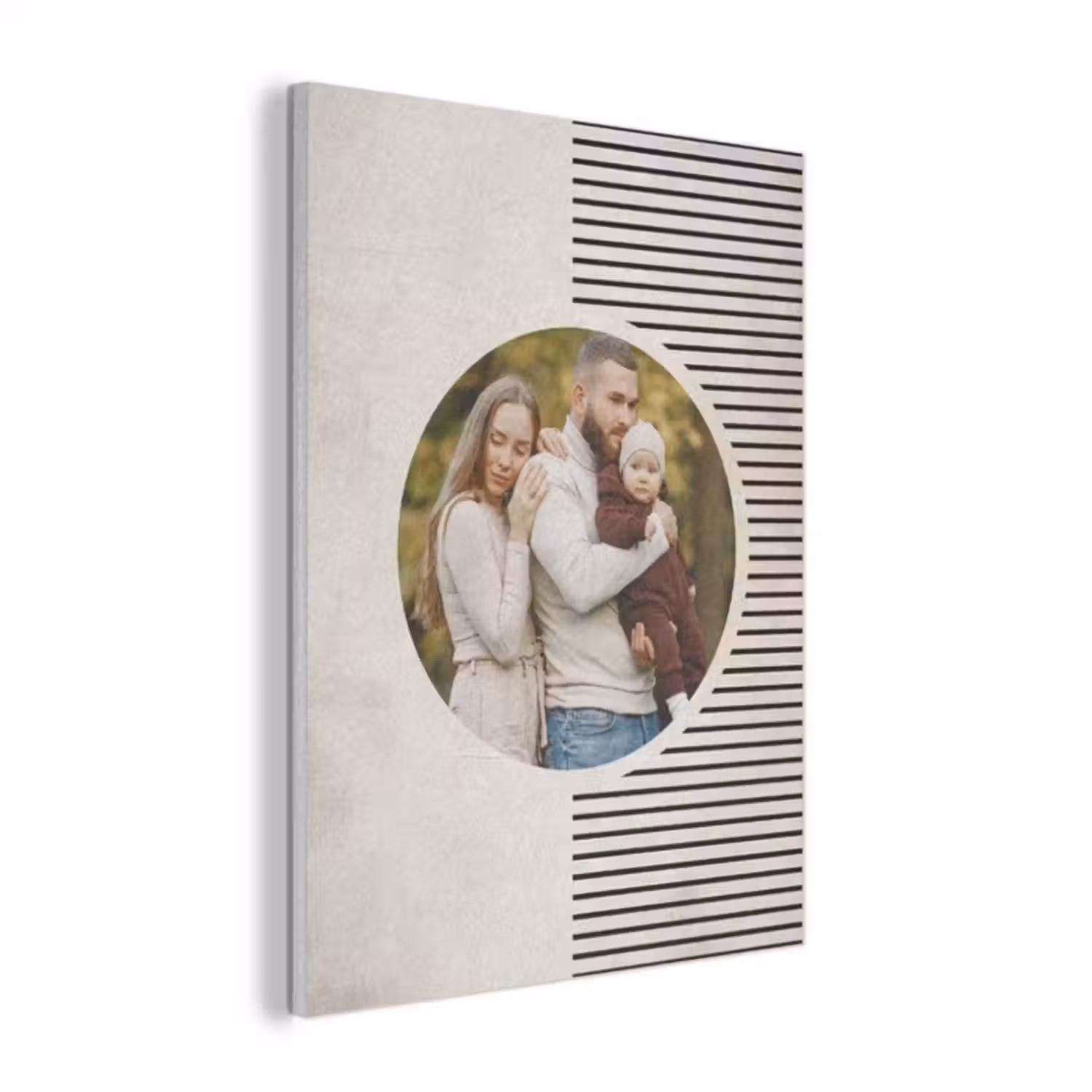 Akoestisch schilderij - Ronde foto met modern lijnpatroon