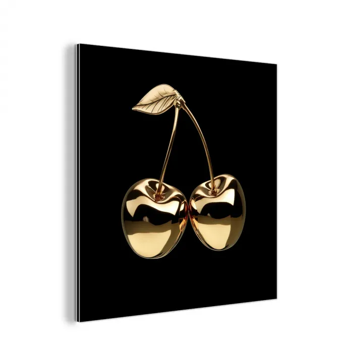 Kersen - Zwart - Goud - Chrome aluminium wit klein -3d