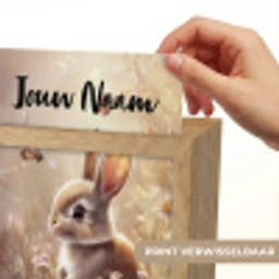 Konijntje - Bruin - Bloemen - Vlinders Light Box met kabel (Kinderlampje) klein -USP_websiteprintNL