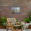 Skyline - Wolkenkrabbers - Water - Blauw Tuinposter op houten frame 2 cm dik klein -sfeer3