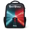 Raceauto - Verlichting - Neon - Rood Rugzak - Zwart middel -3d